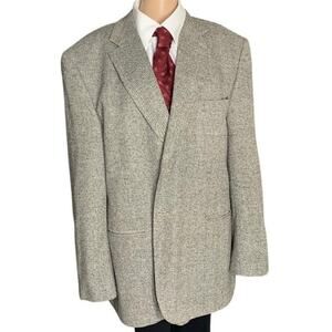Bert Pulitzer Men's 46R Gray 100% SILK Sport Coat Tweed Blazer Tropical Island